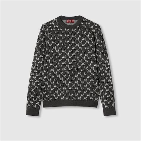 Gucci Wool jacquard sweater with GG Shadow